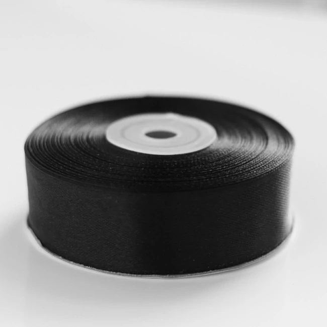 Saténová stuha čierna 12mm 25m