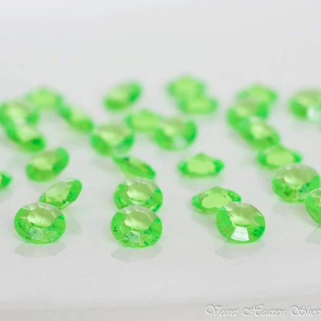 Diamanty jabĺčkové zelené 12mm 100ks