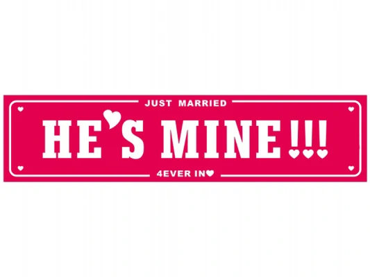 Svadobná značka na auto ŠPZ JustMarried He´s Mine