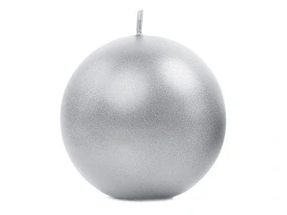 Sviečka guľa strieborná 8cm