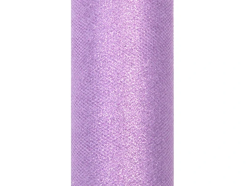 Tyl ružovo - fialový bledý s trblietkami 15cm x 9m