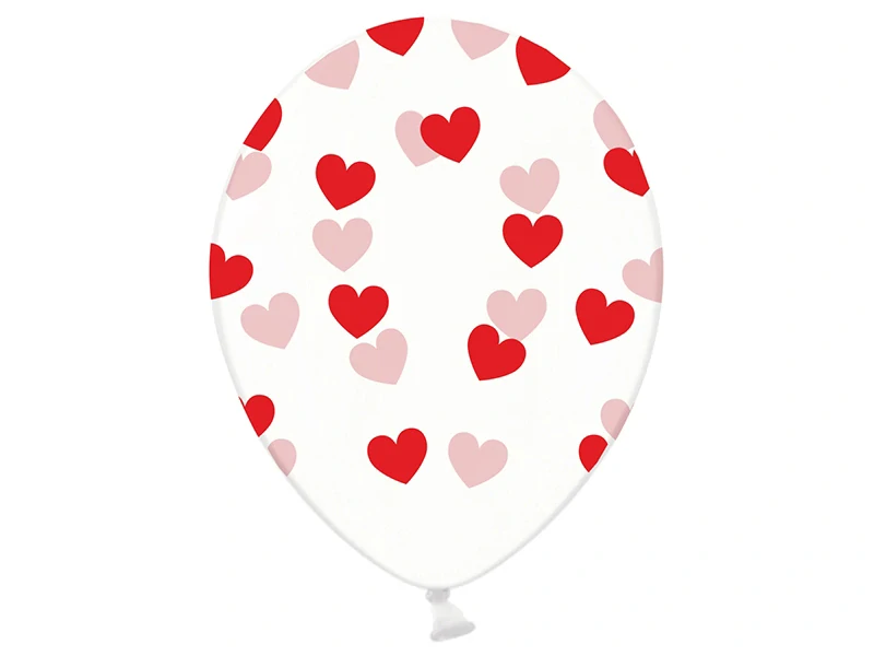 Balón priehľadný so srdiečkovou potlačou 30cm
