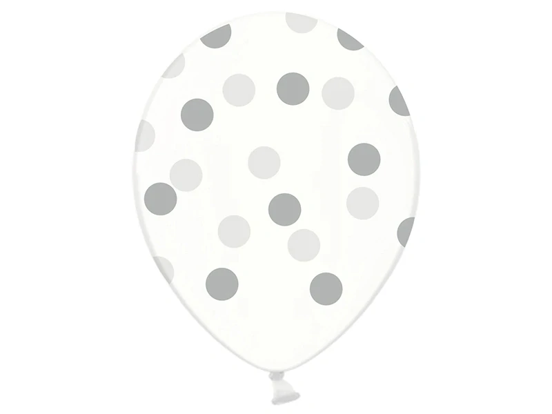 Balón priehľadný so striebornými bodkami 30cm