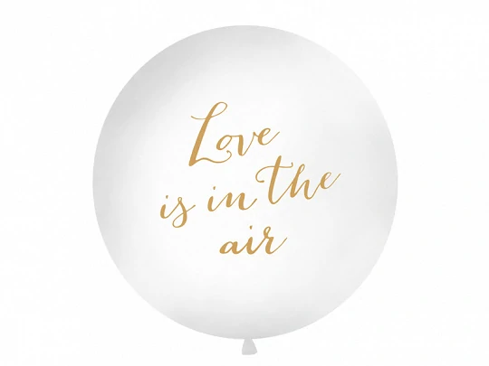 Balón biely s potlačou Love is in the air 1m