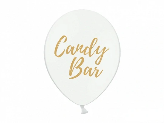 Balón biely s potlačou Candy bar 30cm
