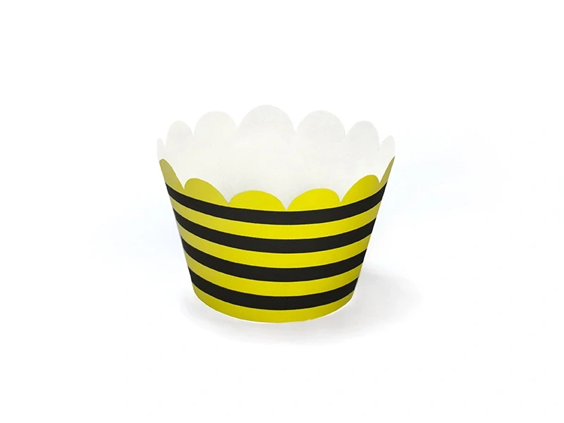 Košíčky na muffiny a cupcake žlté prúžkované