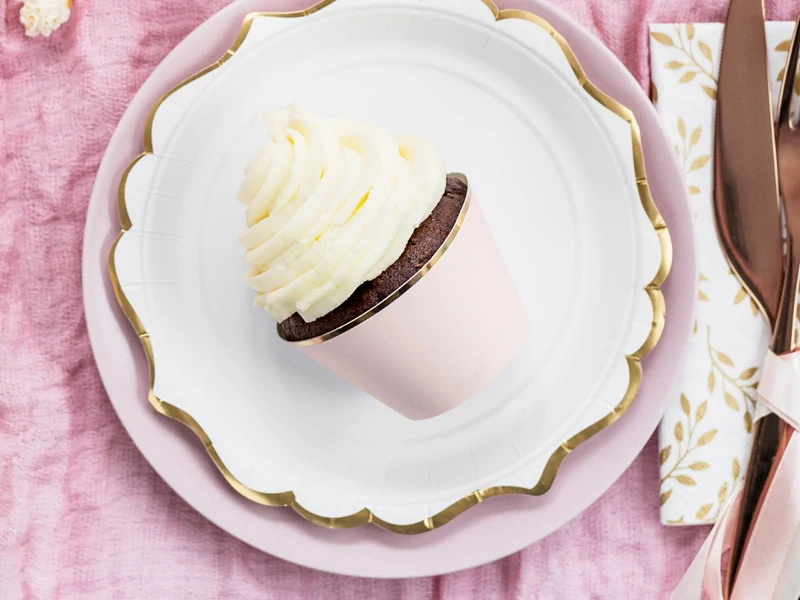 Košíčky na muffiny a cupcake marhuľové pudrové Elegant Bliss Gold
