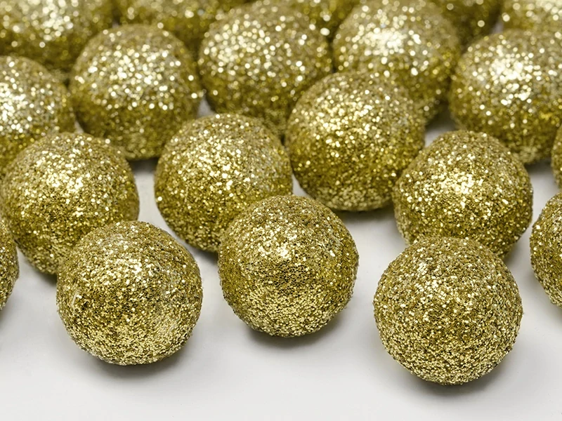 Glitrové gule zlaté 2cm 25ks