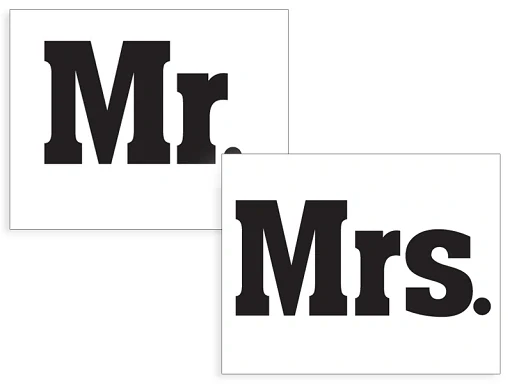 Svadobné nálepky na topánky Mr. a Mrs. 1pár