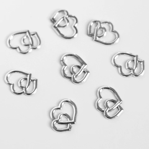 Srdiečka - dvojsrdce strieborné 18mm 25ks