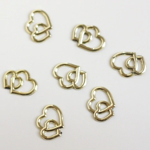 Srdiečka - dvojsrdce zlaté 18mm 25ks
