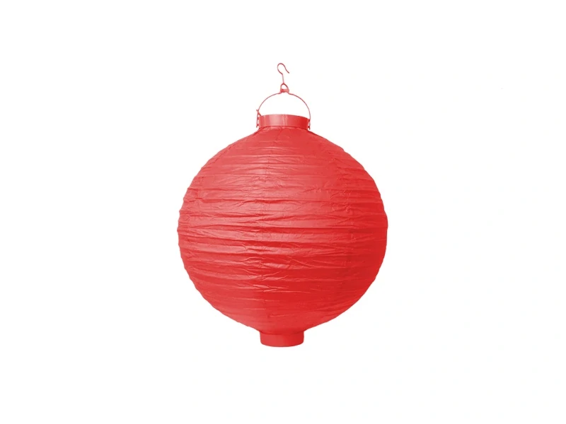 Lampión svietiaci papierový červený 20cm
