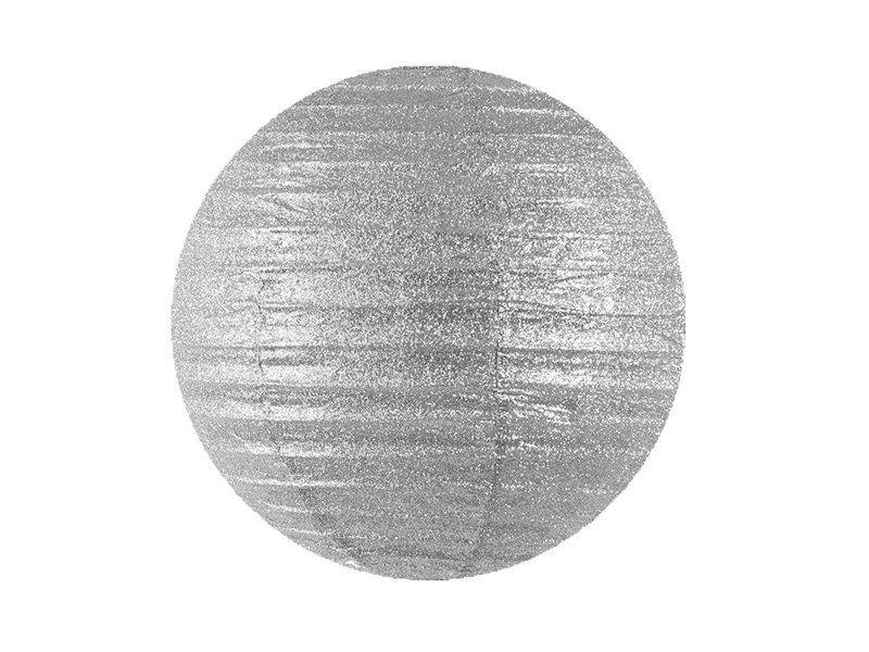 Lampión papierový strieborný trblietavý 45cm