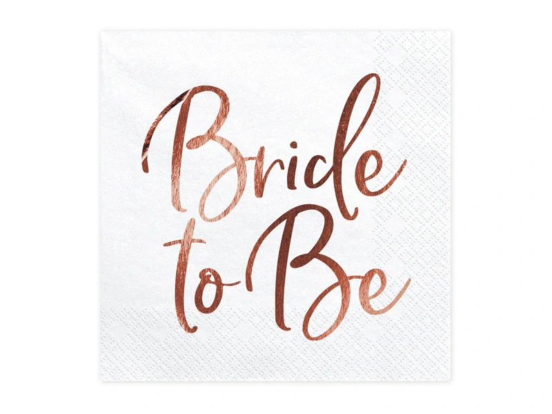 Servítky biele Bride To Be ružové zlato