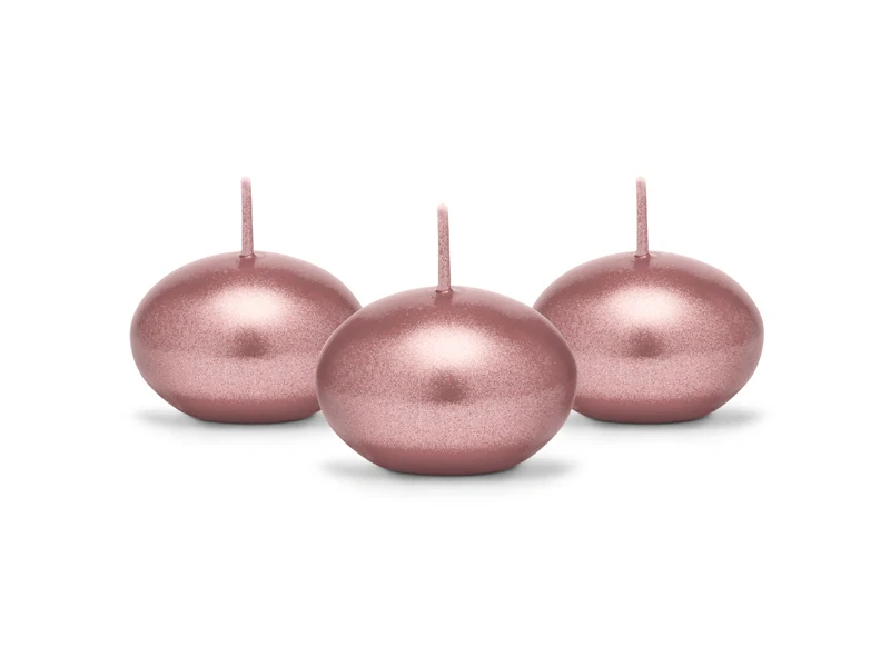Plávajúce sviečky ružové zlato 4cm