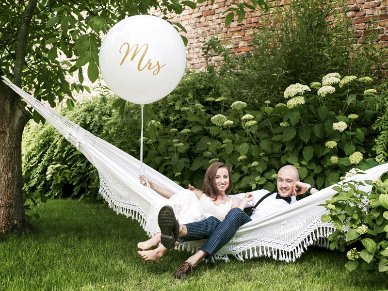 Balón biely s potlačou Mrs 1m