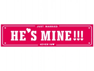Svadobná značka na auto ŠPZ JustMarried He´s Mine