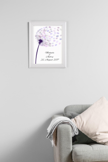 Svadobný obraz na odtlačky Púpava 40cm x 50cm