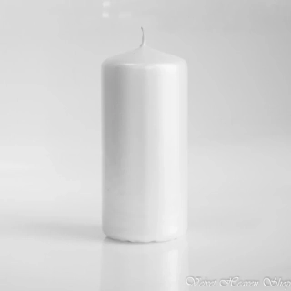 Sviečka valec metalik perla 6x12cm
