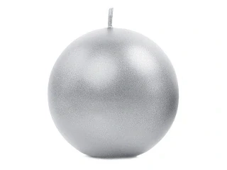 Sviečka guľa strieborná 8cm