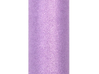 Tyl ružovo - fialový bledý s trblietkami 15cm x 9m