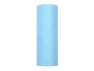 Tyl modrý s trblietkami 15cm x 9m