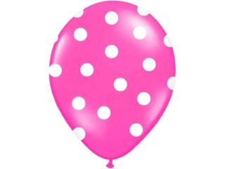 Balón cyklámenový bodkovaný 30cm