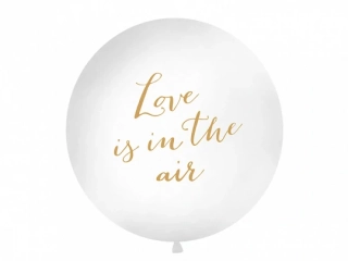 Balón biely s potlačou Love is in the air 1m