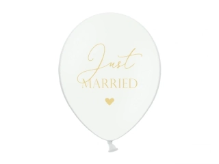 Balón biely s potlačou Just married 30cm