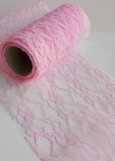 Čipka dekoračná bledoružová 15cm x 4,5m