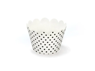 Košíčky na muffiny a cupcake biele bodkované