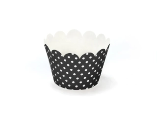 Košíčky na muffiny a cupcake čierne bodkované