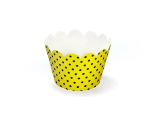 Košíčky na muffiny a cupcake žlté bodkované