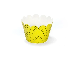 Košíčky na muffiny a cupcake žlté bodkované Dots