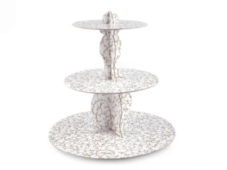 Stojan na muffiny so zlatým ornamentom