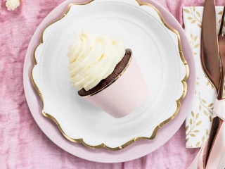 Košíčky na muffiny a cupcake marhuľové pudrové Elegant Bliss Gold