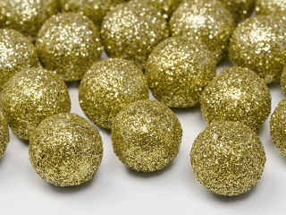 Glitrové gule zlaté 2cm 25ks