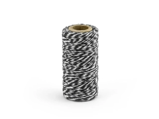Bavlnený motúzik Baker's Twine dvojfarebný čierny 50m