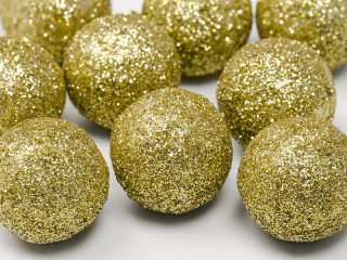 Glitrové gule zlaté 3cm 9ks
