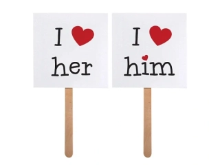 Tabuľky I love her/him