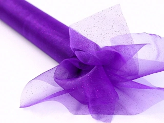 Organza fialová s trblietkami 16cm x 9m