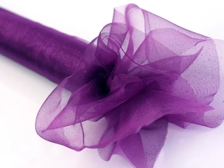 Organza slivková - fialová do ružova s trblietkami 36cm x 9m