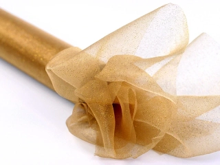 Organza zlatá s trblietkami 36cm x 9m