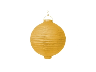 Lampión svietiaci papierový žltý 20cm