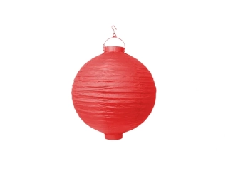 Lampión svietiaci papierový červený 20cm