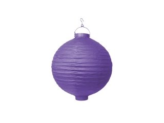 Lampión svietiaci papierový fialový 20cm