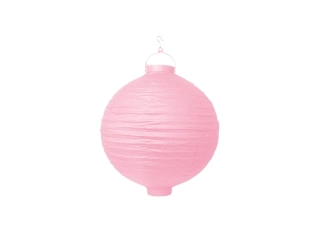 Lampión svietiaci papierový ružový 20cm