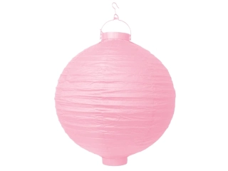 Lampión svietiaci papierový ružový 30cm