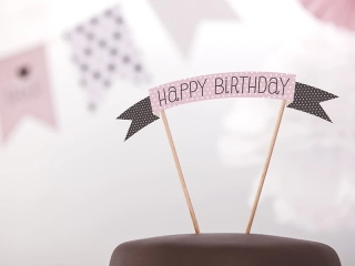 Zápich ružový Happy Birthday