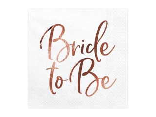Servítky biele Bride To Be ružové zlato